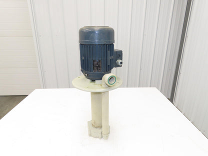 Flux-Geraete Plastic Centrifugal Immersion Pump 1.1kw 3360rpm 230/460V 12" Depth
