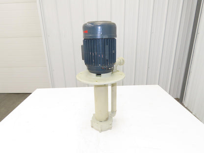 Flux-Geraete Plastic Centrifugal Immersion Pump 1.1kw 3360rpm 230/460V 12" Depth