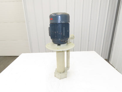 Flux-Geraete Plastic Centrifugal Immersion Pump 1.1kw 3360rpm 230/460V 12" Depth