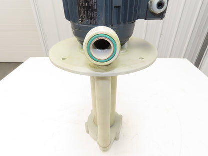 Flux-Geraete Plastic Centrifugal Immersion Pump 1.1kw 3360rpm 230/460V 12" Depth