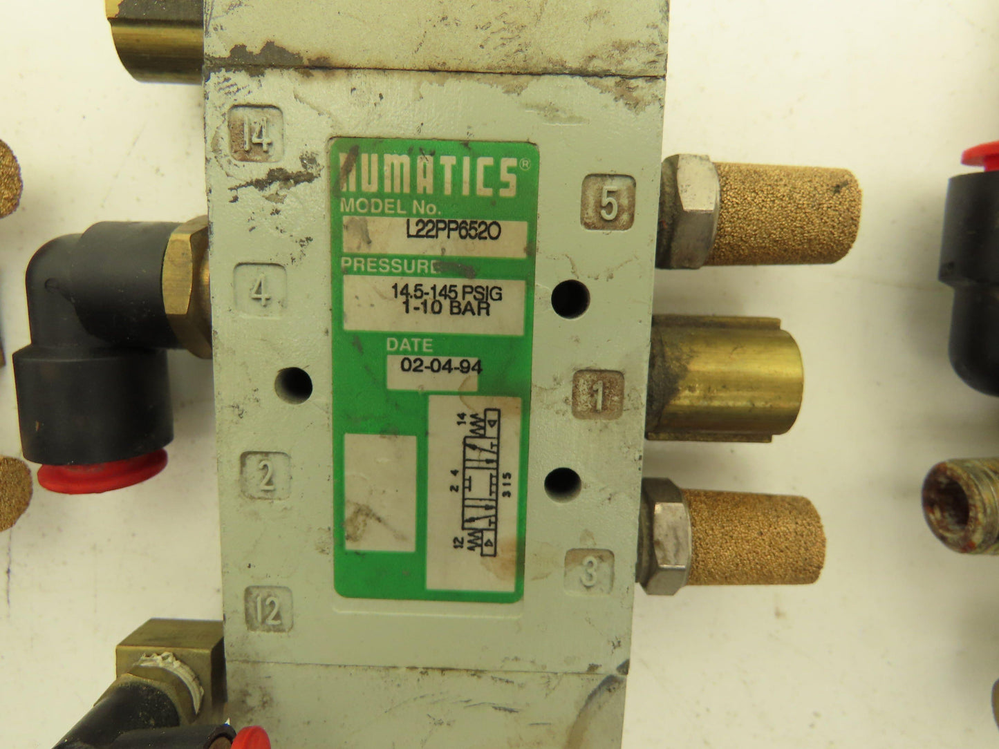 Numatics L22PP6520 Pneumatically Actuated Dual Solenoid Valve 5-145psig Lot of 5