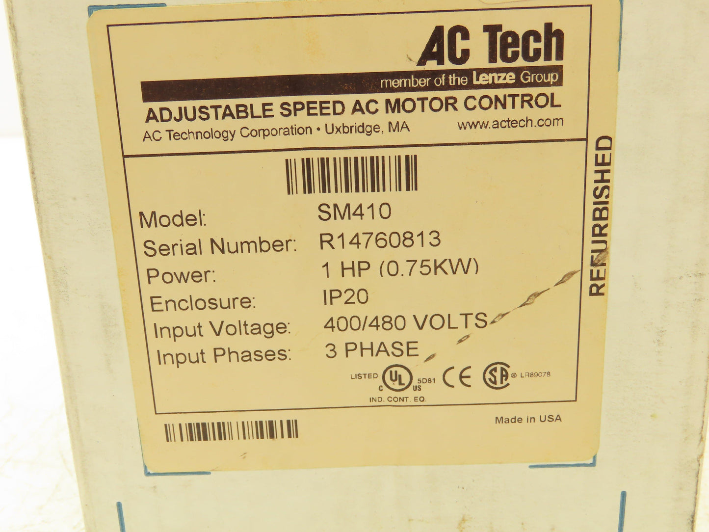 Lenze SM410 AC Tech Variable Frequency AC Drive 1HP 480VAC 3Ph