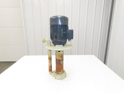 Flux-Geraete Plastic Centrifugal Immersion Pump 1.1kw 3360rpm 230/460V 12" Depth