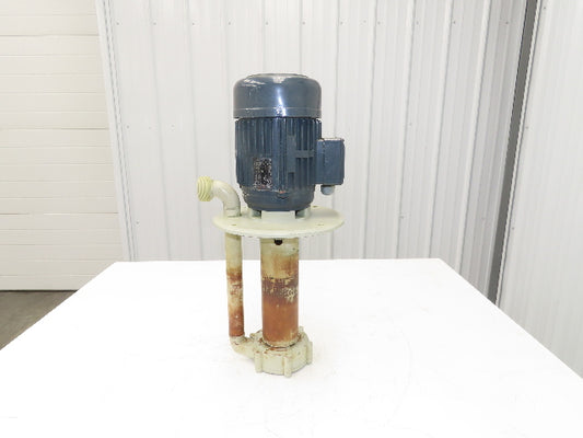 Flux-Geraete Plastic Centrifugal Immersion Pump 1.1kw 3360rpm 230/460V 12" Depth