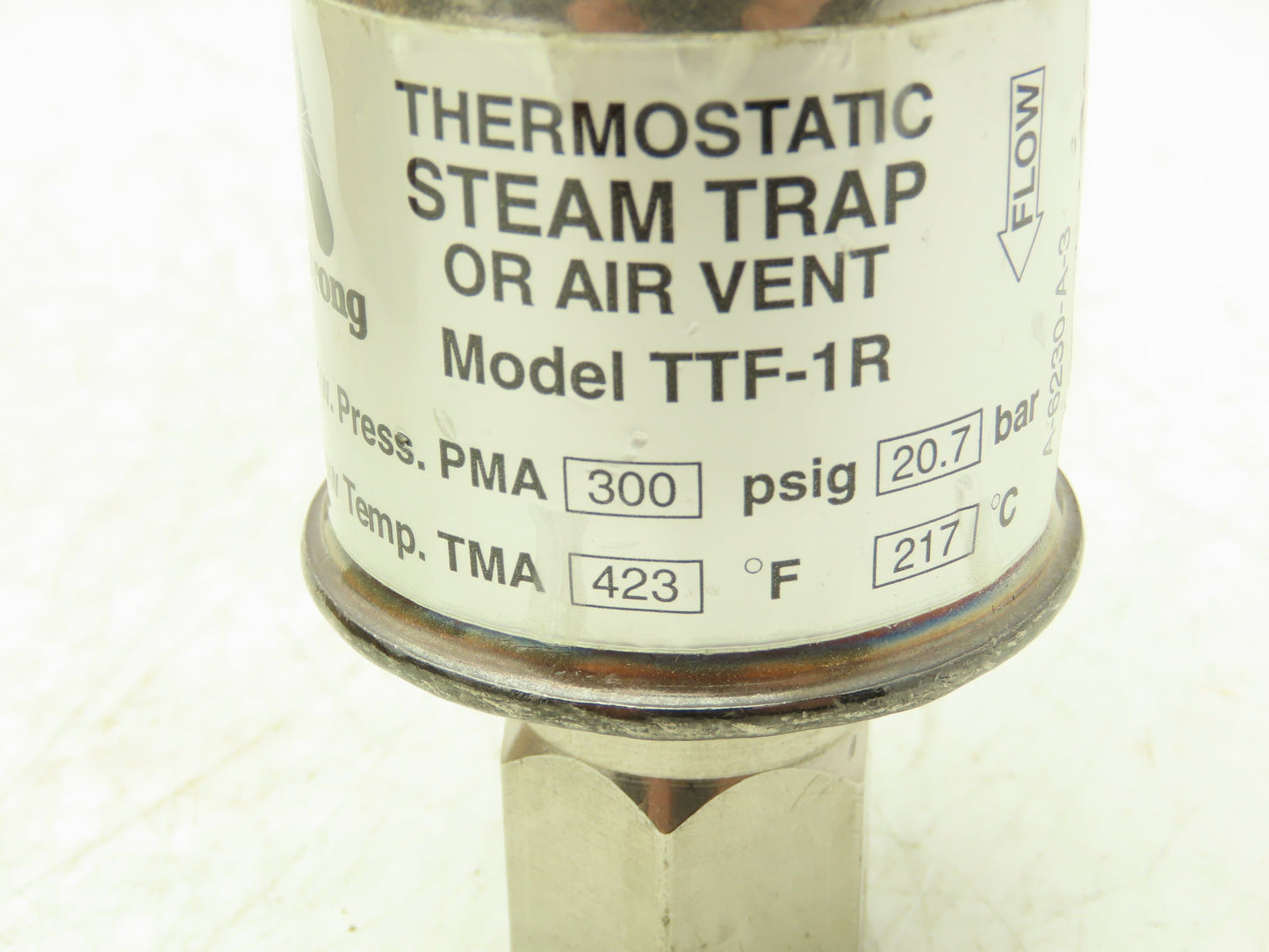 Armstrong TTF-1R Thermostatic Steam Trap Vent 1/2" NPT Stainless Steel 300PSI