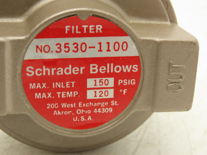 Schrader Bellows 35301100 Pneumatic Filter Assembly 150psi 120°F 1/4"NPT
