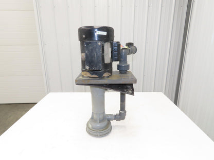 PVC Plastic Chemical Immersion Pump 1.25x1"npt 3/4Hp 115/230V 1PH 13" Depth