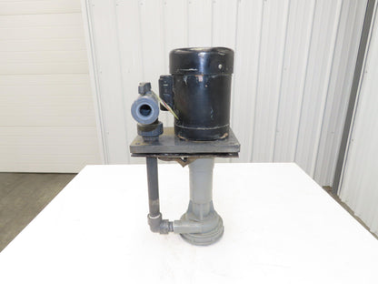 PVC Plastic Chemical Immersion Pump 1.25x1"npt 3/4Hp 115/230V 1PH 13" Depth