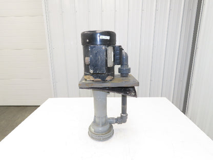 PVC Plastic Chemical Immersion Pump 1.25x1"npt 3/4Hp 115/230V 1PH 13" Depth