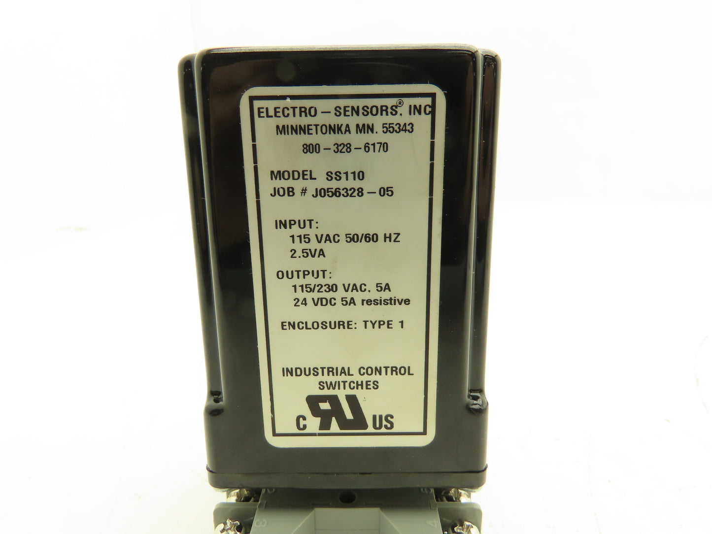 Electro-Sensors SS110 Shaft Speed Switch 0.01-10 RPM 115v Input
