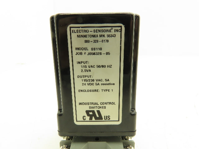 Electro-Sensors SS110 Shaft Speed Switch 0.01-10 RPM 115v Input