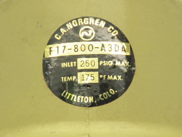 Norgren F17-800-A3DA Pneumatic Lubricator Oiler 250psi 175F 1"NPT