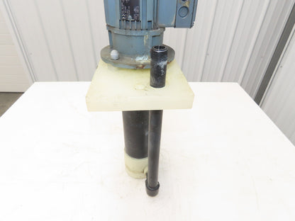 PVC Plastic Chemical Immersion Pump 1"x 3/4"npt .25kw 480V 3PH 14" Intake