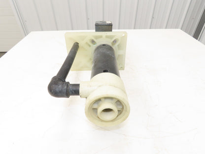 PVC Plastic Chemical Immersion Pump 1"x 3/4"npt .25kw 480V 3PH 14" Intake