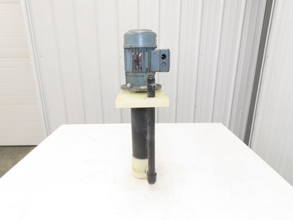 PVC Plastic Chemical Immersion Pump 1"x 3/4"npt .25kw 480V 3PH 14" Intake
