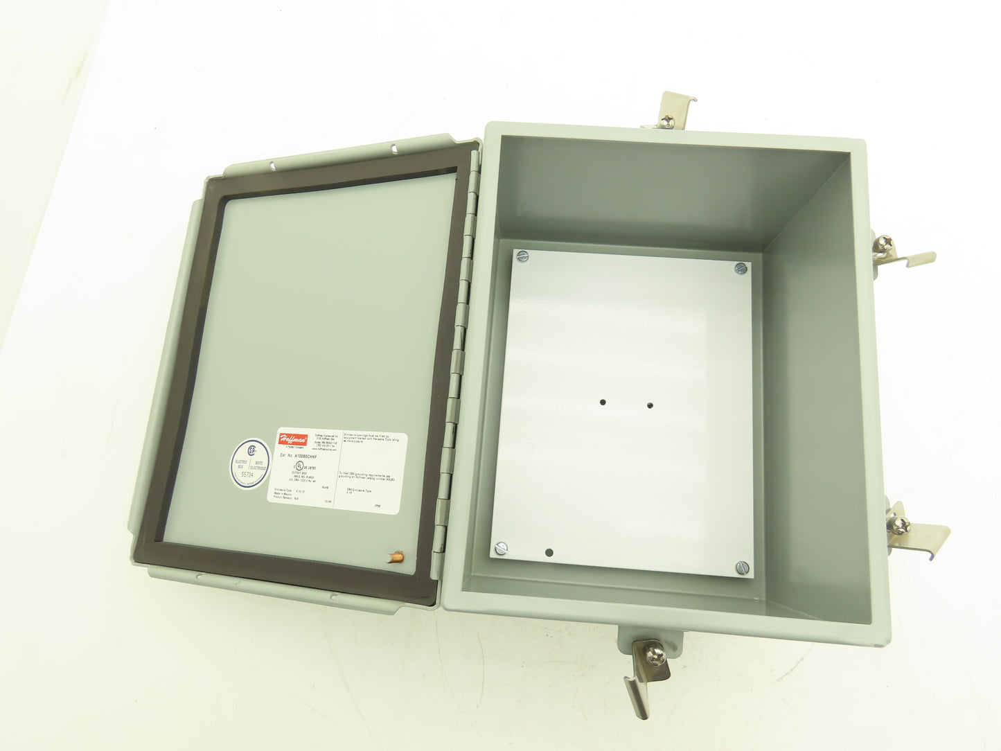 Hoffman A10086CHNF Steel Electrical Enclosure Junction Box 10x8x6" Backplate