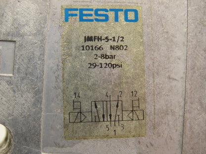 Festo JMFH-5-1/2 10166 Pneumatic Control Valve 5 Way 120 PSI 3/4"NPT