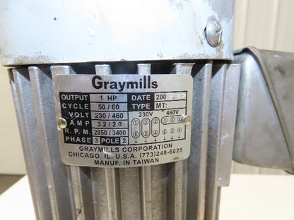 Graymills IMV100-F Immersion Coolant Pump 1"npt Cast Iron 50gpm 1Hp 230/460V 3PH