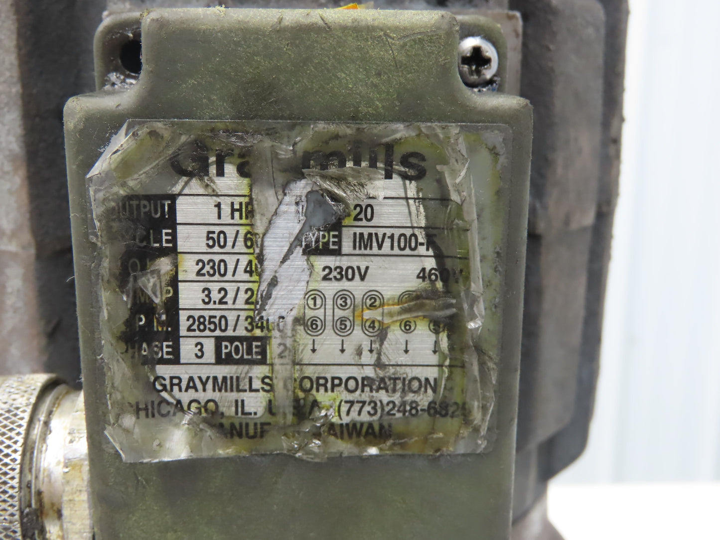 Graymills IMV100-F Immersion Coolant Pump 1"npt Cast Iron 50gpm 1Hp 230/460V 3PH