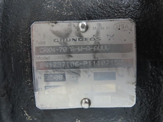 Grundfos CRK4-70 A-W-A-AUUV 12" Immersion Coolant Pump 22gpm 3Hp 230/460V 3PH