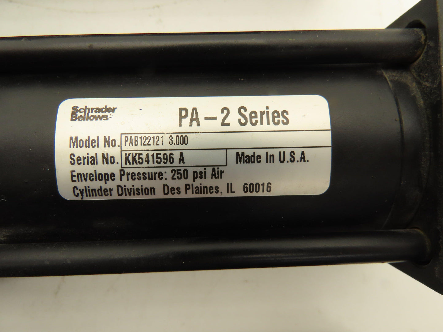 PAB122121 Pneumatic Air Cylinder 2" Bore 3" Stroke 250psig Lot of 3