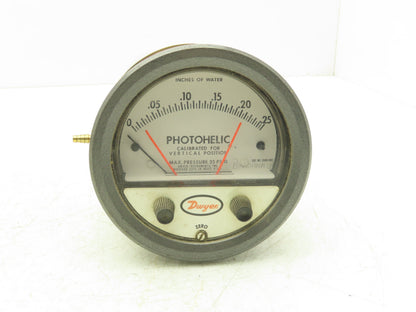 Dwyer 3000-00C Photohelic Pressure Switch Gauge 25PSI 120F .25" Of Water