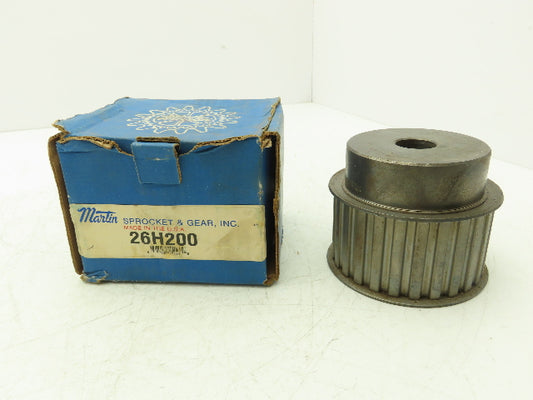 Martin 26H200 Timing Belt Pulley .5" Pitch 26 Tooth 2"Belt Width 1" Bore