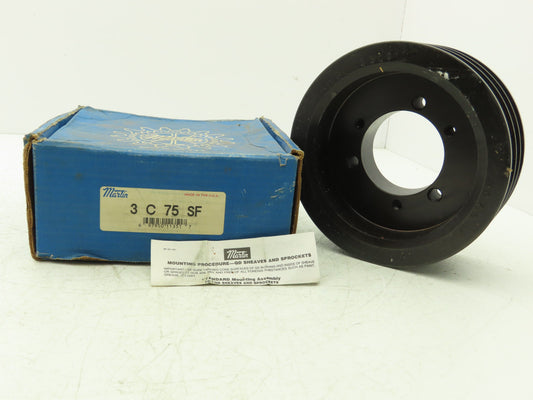 Martin 3 C 75 SF C-Size V-Belt Pulley 3 Groove 7.5" Pitch Diameter Bushing Bore