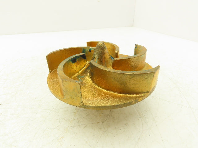 Brass Centrifugal Pump Impeller 5-Blade Semi-Open 4.5" OD 1/2" Bore