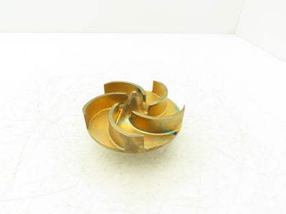 Brass Centrifugal Pump Impeller 5-Blade Semi-Open 4.5" OD 1/2" Bore