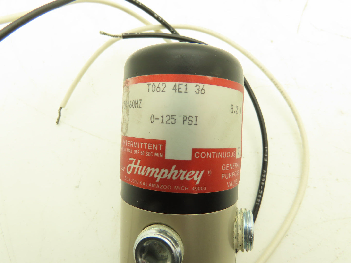 Humphrey T062 4E1 36 Pneumatic Directional Solenoid Valve 125psi 120v 1/4"NPT