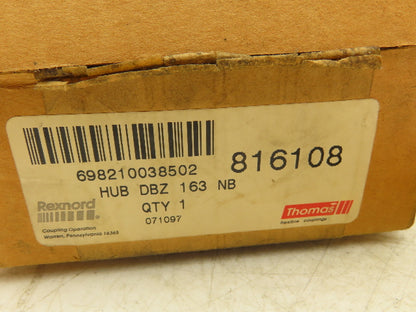 Rexnord Thomas 698210038502 816108 Coupling Hub Disc Size DBZ 163 NB 35MM Bore