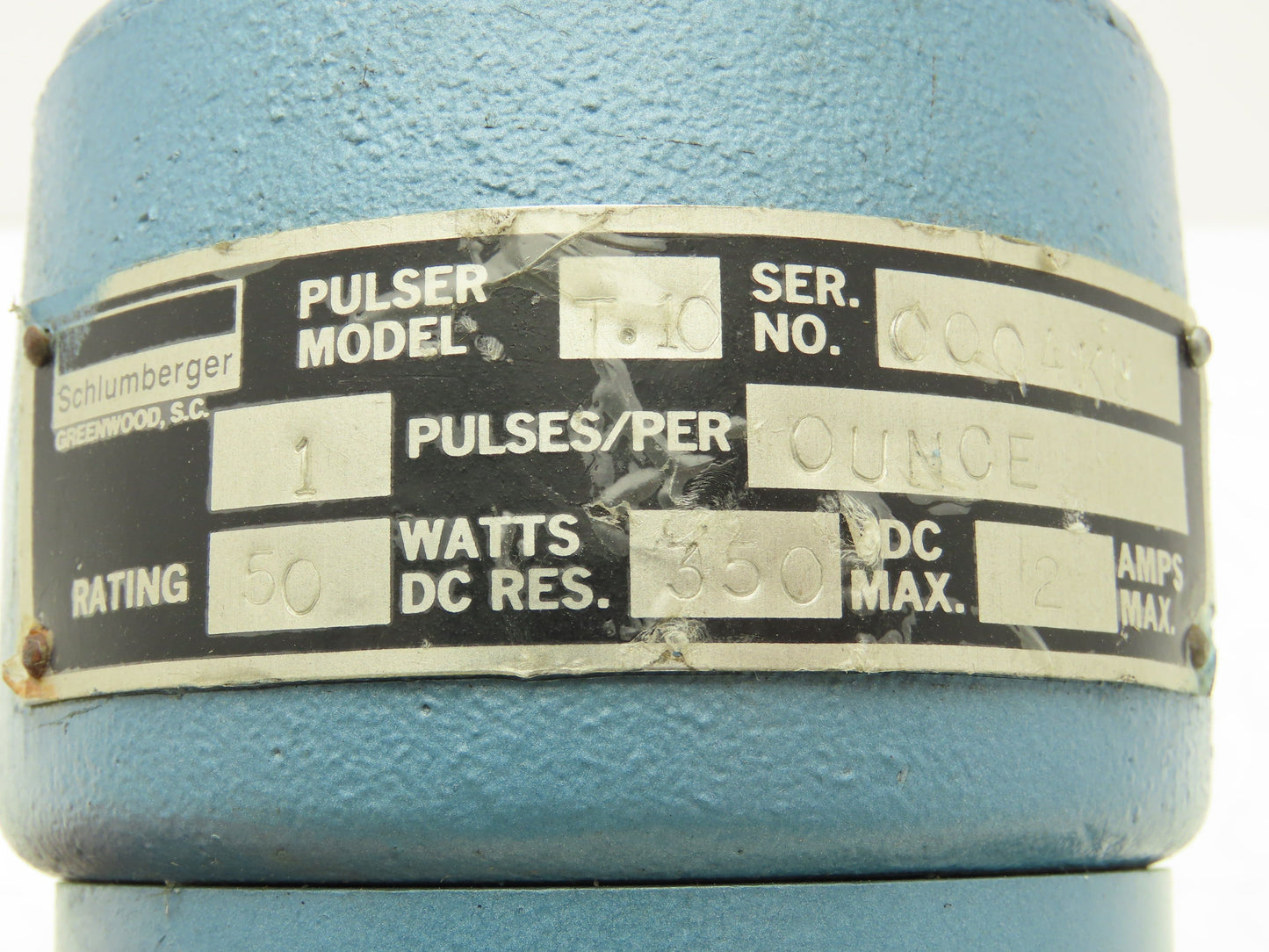 Schlumberger T-10 Pulser Water Meter 1 Pulse Per Ounce 50W 350vdc Max