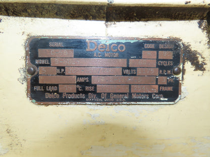 GM Delco B-5025 AC Motor 5Hp 1200 RPM 208-230/460V 3PH 254U Frame