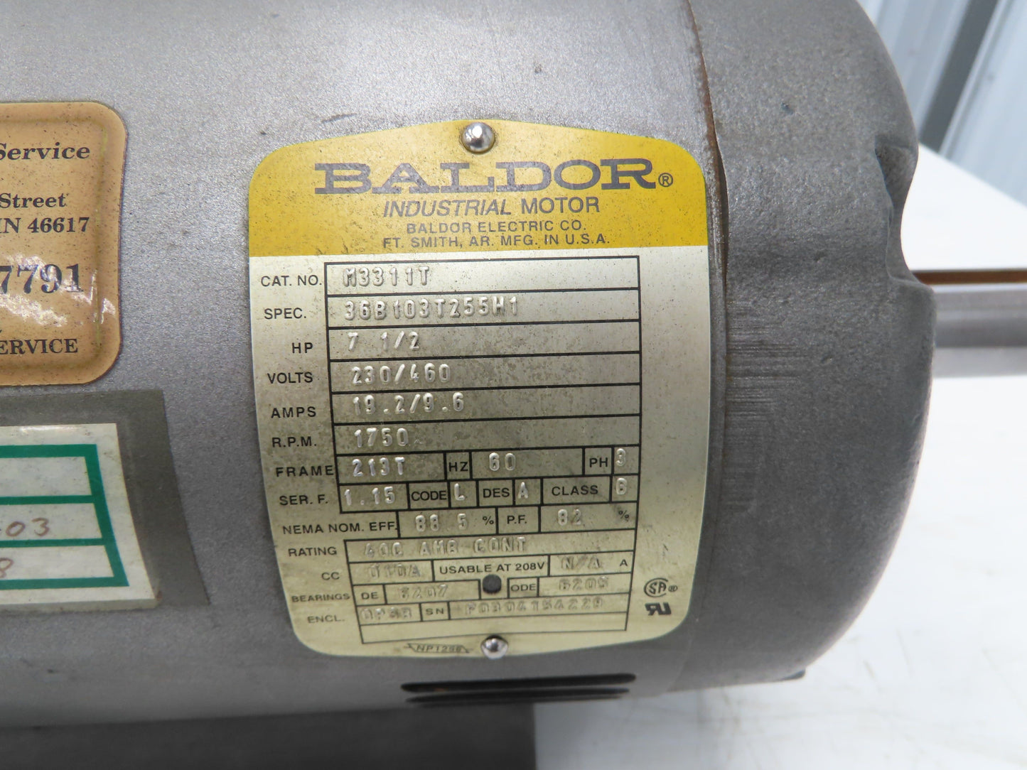 Baldor M3311T AC Electric Motor 7.5Hp 1750rpm 230/460v 3ph 213T TEFC