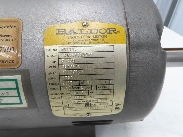 Baldor M3311T AC Electric Motor 7.5Hp 1750rpm 230/460v 3ph 213T TEFC