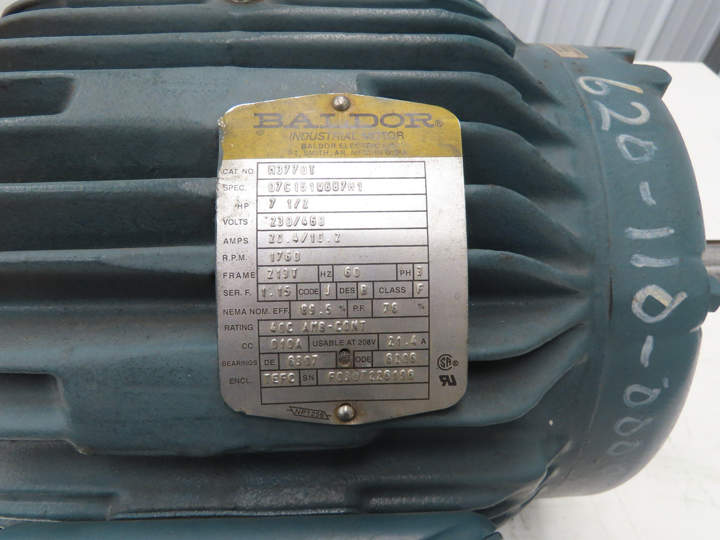 Baldor M3770T AC Motor 7.5Hp 1750rpm 230/460v 3ph 213T TEFC