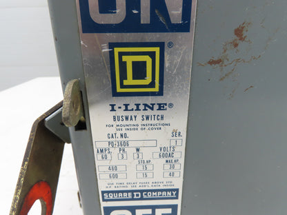 Square D PQ-3603 I-Line Busway Unit 30A 480V 15HP 3 Pole 3Ph Fused