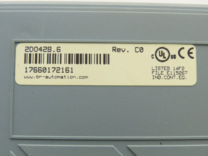 B&R Automation 2D0428.6 Digital Output Module DO 428 Tra 24VDC 2A Rev CO Cracked