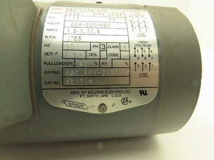 Boston Gear ACUT-B AC Motor.17Hp 1750 RPM 230/460V 3PH 42CZ C-Face Frame
