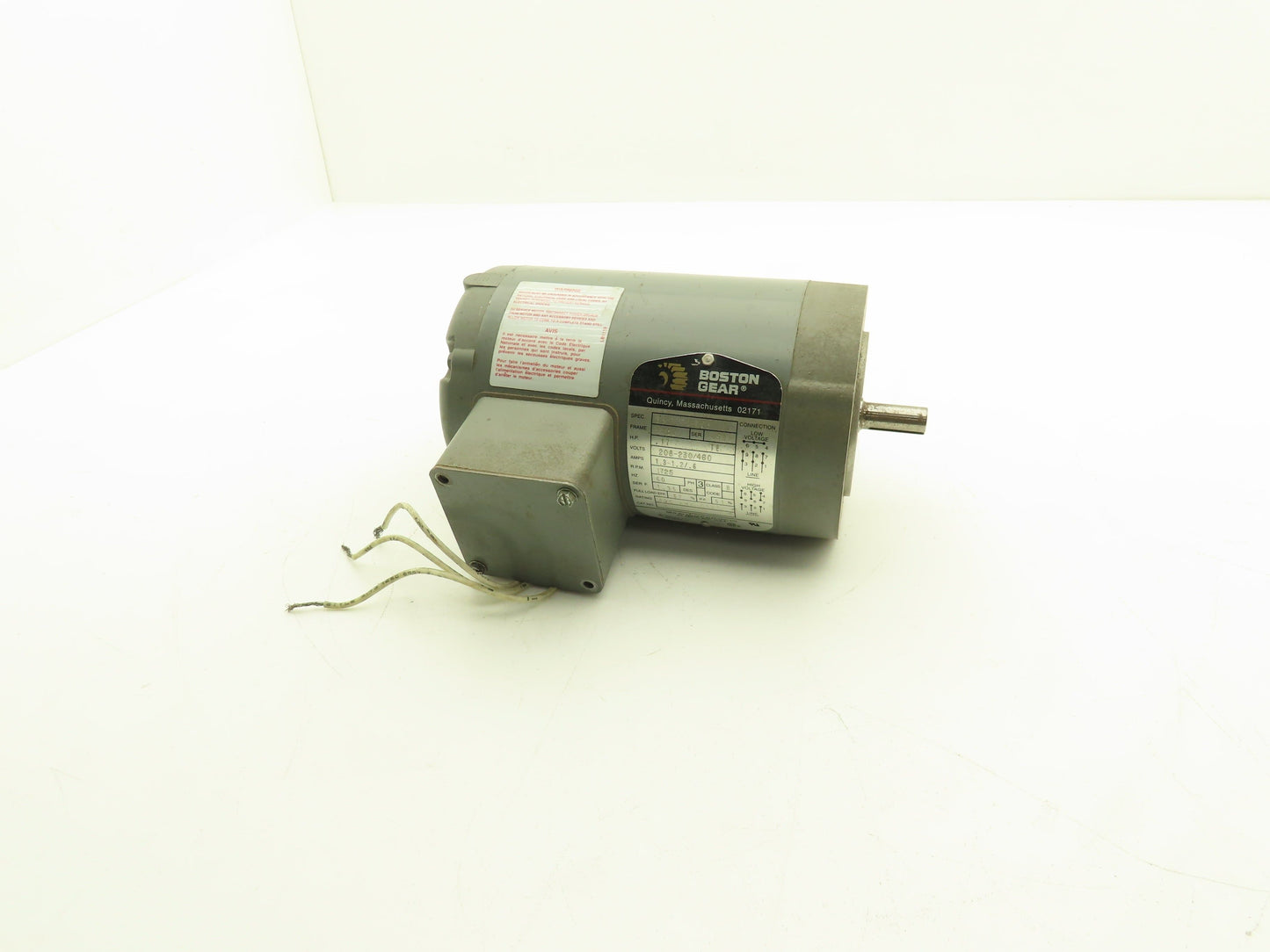 Boston Gear ACUT-B AC Motor.17Hp 1750 RPM 230/460V 3PH 42CZ C-Face Frame