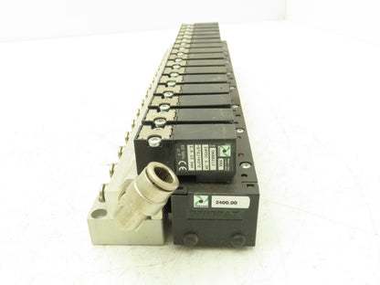 Pneumax OMRB213 Pneumatic Air Manifold Assembly 16 Valves 24vdc 145psi
