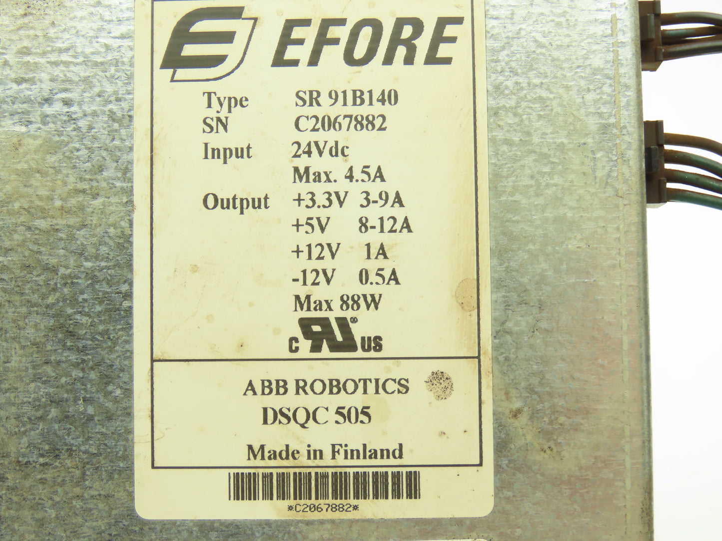 ABB EFORE SR 91B140 Power Supply ATX Cables 24VDC In 3.3V 5V 12V -12V DC Out