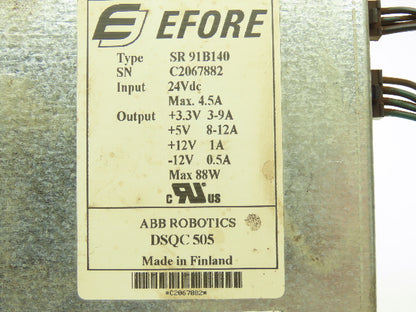 ABB EFORE SR 91B140 Power Supply ATX Cables 24VDC In 3.3V 5V 12V -12V DC Out
