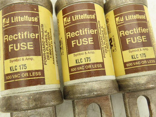 Littelfuse KLC 175 POWR-GARD Fuse 175A 600VAC Lot of 3