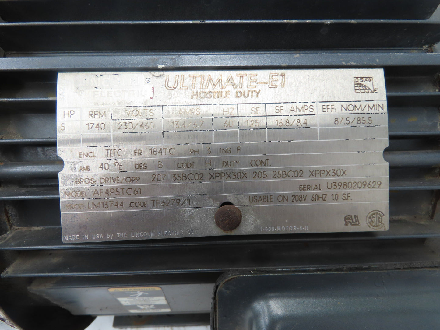 Rexroth 1PF2G2-40B/11 RR19MR Hydraulic Pump 1.8gpm 3625psi 5Hp 230/460V Motor