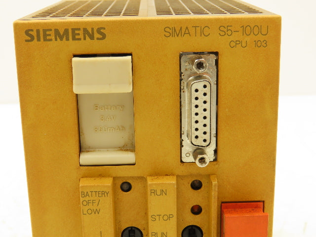 Siemens 6ES5 103-8MA03 PLC Processor CPU 24VDC In Memory Submodule 32k Rev 10