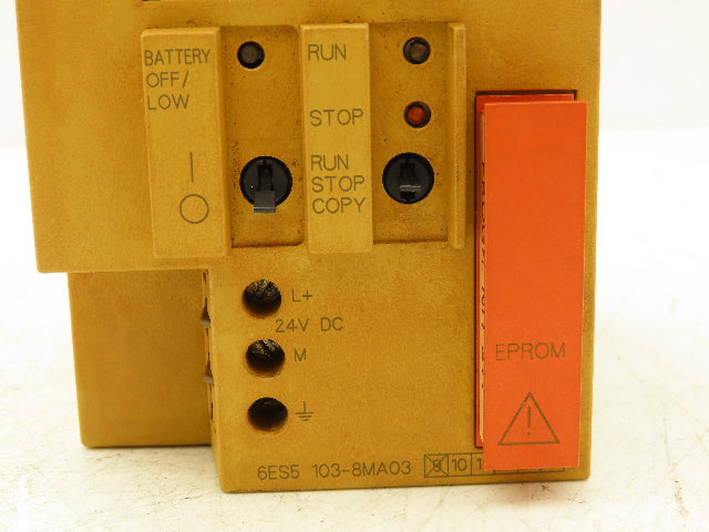 Siemens 6ES5 103-8MA03 PLC Processor CPU 24VDC In Memory Submodule 32k Rev 10