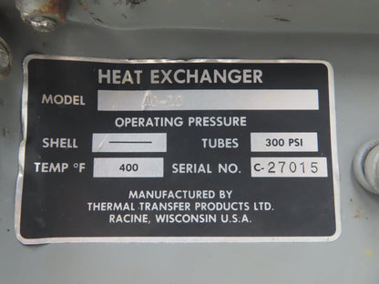 Thermal Transfer AO-10 Air-Oil Fan Heat Exchanger 300psi 400°F 115V 1PH 3-80 GPM