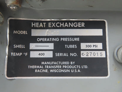 Thermal Transfer AO-10 Air-Oil Fan Heat Exchanger 300psi 400°F 115V 1PH 3-80 GPM